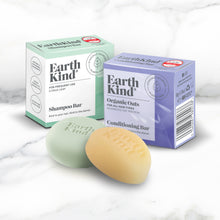 Load image into Gallery viewer, EarthKind Everyday Fresh Solid Shampoo Bar & Conditioner Bar Combo. Kind to your hair, kind to the planet.