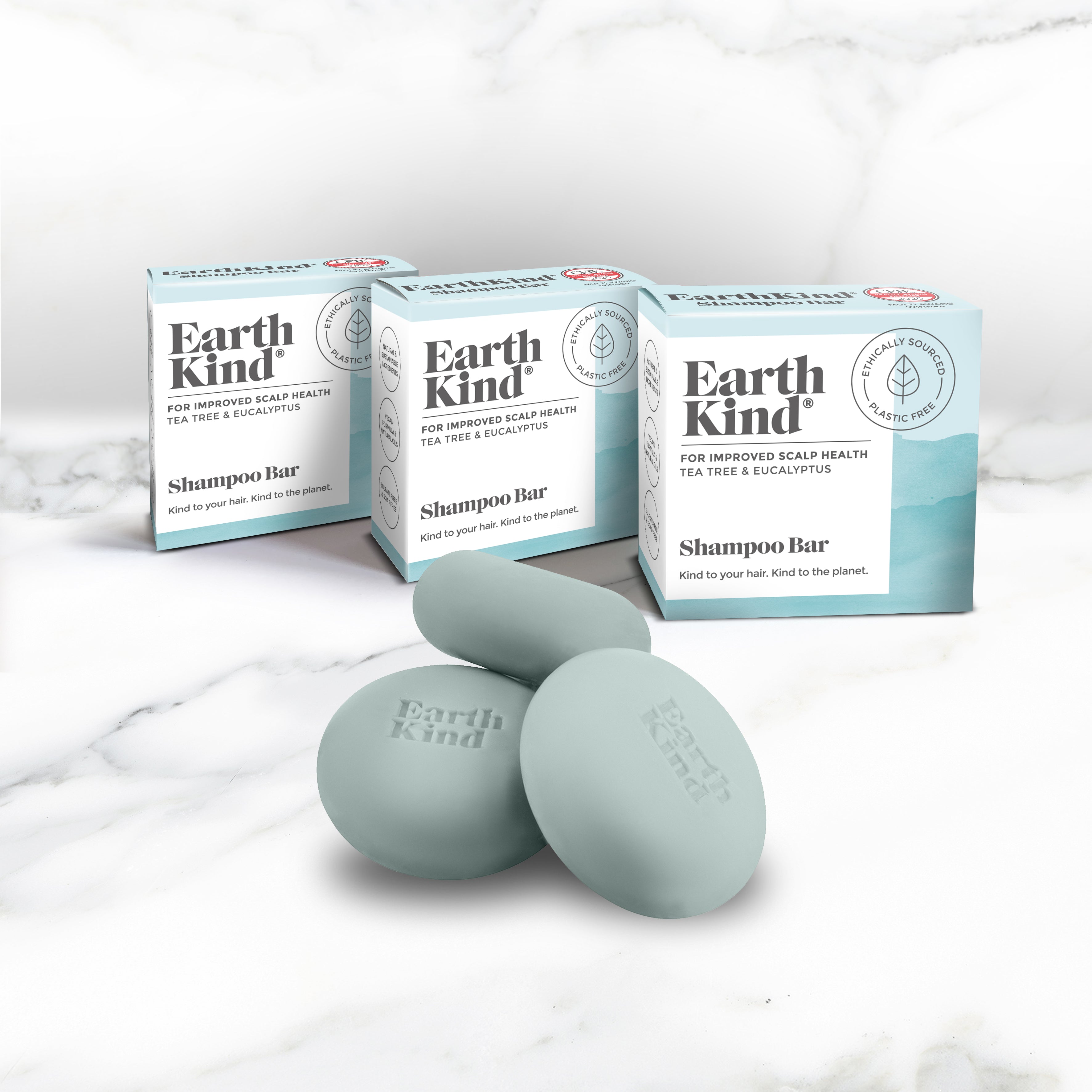 EarthKind Tea Tree & Eucalyptus Shampoo Bar for Scalp Health - Save with our Three Bar Bundle